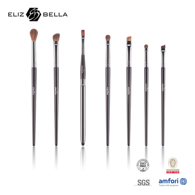 7pcs Eye Makeup Brush With Black Wooden Handle Công cụ trang điểm sử dụng hàng ngày