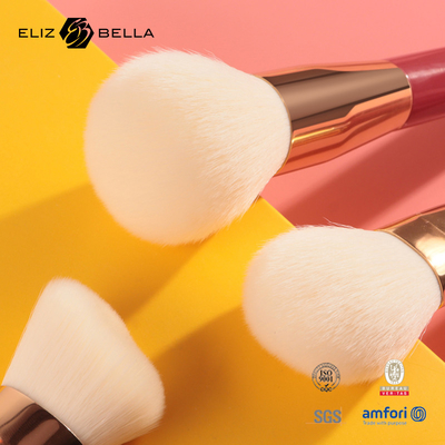 Nhãn hiệu riêng Bộ cọ trang điểm 8 món Tay cầm bằng nhựa màu đỏ Hoa hồng vàng Ferrule Tóc tổng hợp