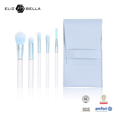 5pcs Mini Makeup Brushes With PVC Bag 100% Nylon Hair And Aluminium Ferrule (Máy chải trang điểm nhỏ với túi PVC 100% tóc nylon và vỏ bọc nhôm)