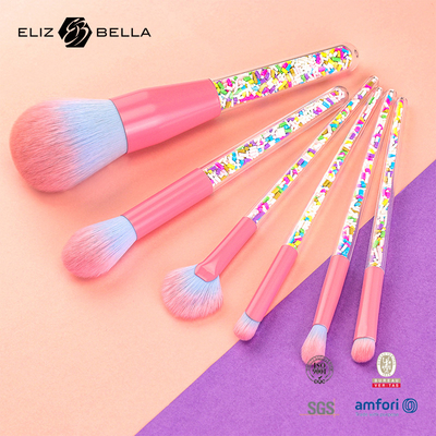 6pcs Makeup Brush Set Candy Makeup Brushes Màu sắc minh bạch bàn chải tay cầm nhựa hạt