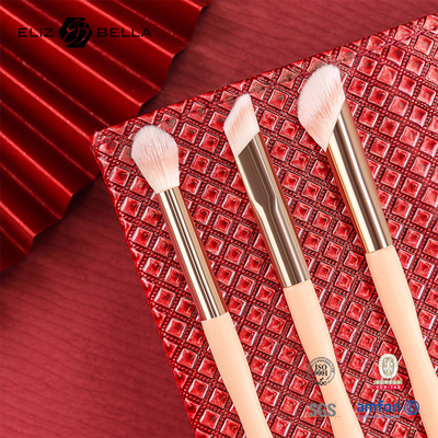 5pcs Giá nhà máy Logo tùy chỉnh 100% tóc tổng hợp Vegan khuôn mặt mắt trang điểm bộ bàn chải,những tay cầm gỗ và nhôm Ferrule