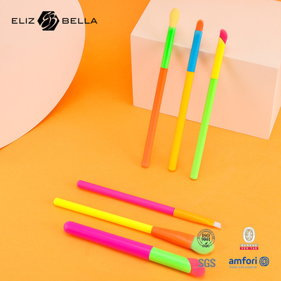14pcs thiết kế tùy chỉnh trang điểm bộ bàn chải Colorful tay cầm và nhôm Ferrule bao gồm