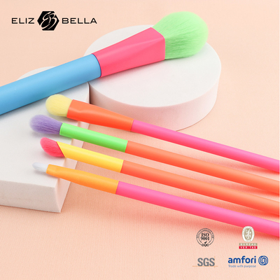 12PCS Hạt trang điểm với tay cầm gỗ đầy màu sắc và Ferrule Logo tùy chỉnh được chấp nhận