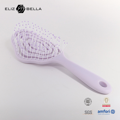 Logo tùy chỉnh ẩm ướt và khô Curved Vent Scalp Massage Hair Brush Square Paddle Detangle Hair Brush cho tóc xoăn