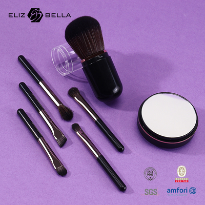 Mini On-the-Go Makeup Brush Kit Compact Set cho vali hoặc túi xách Hipoallergenic và thân thiện với du lịch