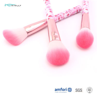 Màu hồng Nylon tóc nhựa du lịch Mỹ phẩm Bộ bàn chải 6 cái với nhôm Ferrule