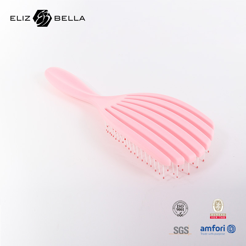 Tùy chỉnh ướt và khô đường cong lỗ thông gió xoắn ốc tóc chải chải vòng tròn Massage vuông Paddle Detangle tóc chải cho tóc xoăn
